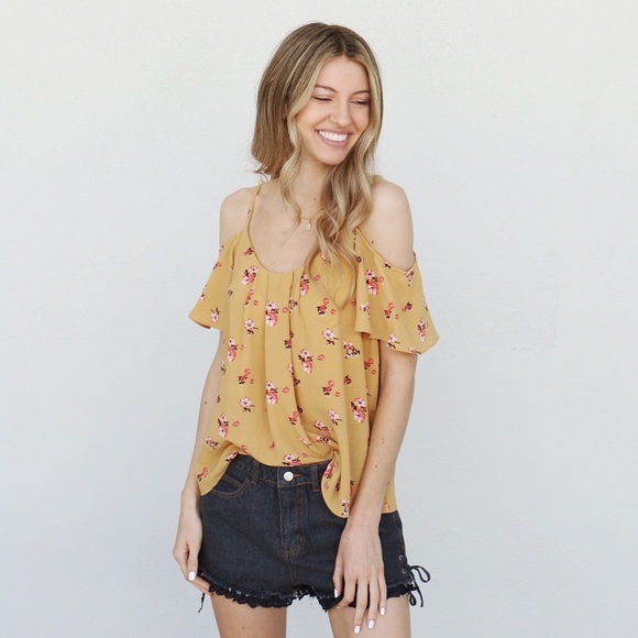 yellow floral tank - Picture 5 of 5